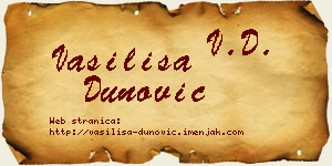 Vasilisa Dunović vizit kartica